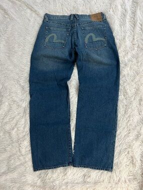 Vintage Evisu Men's Relaxed Fit Indigo Blue Jeans/A175